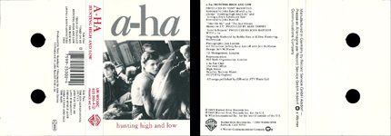 Hunting High And Low UK cassette cover - first and second pressings