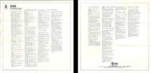 Stay On These Roads Taiwan cassette lyric sheet