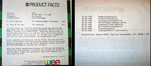 Early Morning 7" German press sheet (front and back)