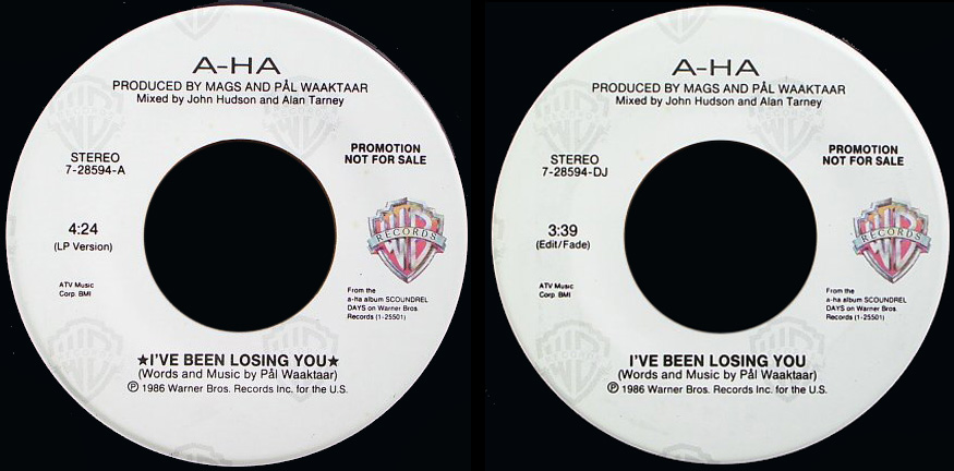 I've Been Losing You US promo 7" - click to enlarge