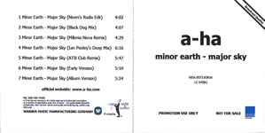 Minor Earth | Major Sky German 7 track promo acetate