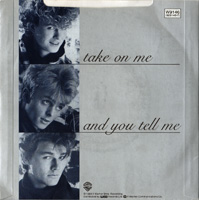 Take On Me 1st release UK 7" (back sleeve)