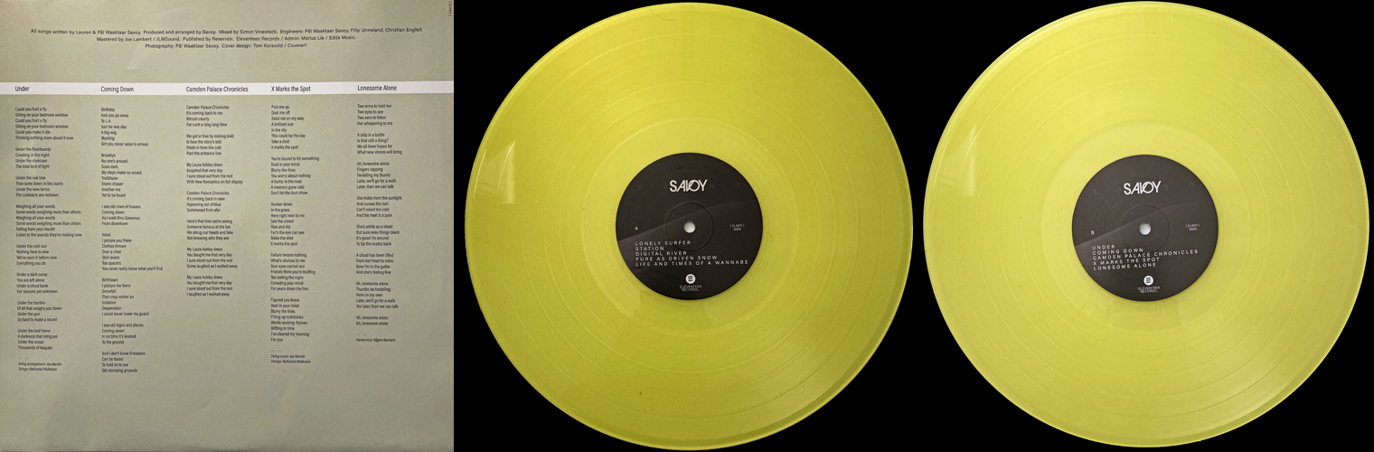 Savoy - Under lime transparent vinyl and inner sleeve (back)